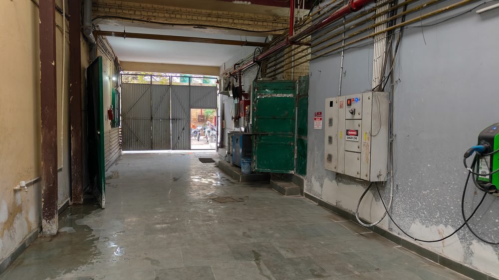 Covered loading and stock-receiving area at Blue Wings, Industrial Area Phase 1, Chandigarh